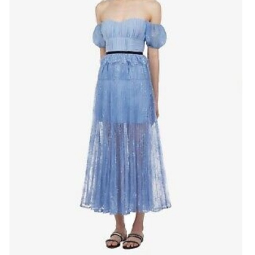 Self Portrait Off Shoulder Midi Dress